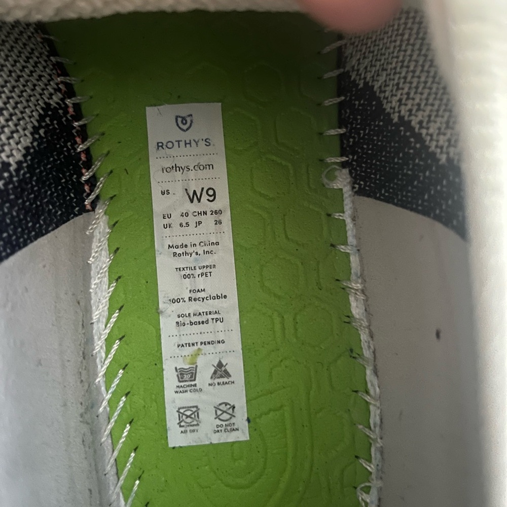Rothy's Men's Beige and Navy Sneakers - Picture 6 of 7